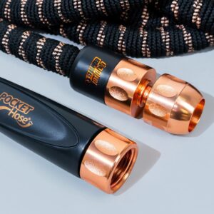 2024 Pocket Hose Copper Bullet AS-SEEN-ON-TV Expands to 75 ft REMOVABLE Turbo Shot Multi-Pattern Nozzle 650psi 3/4 in Solid Copper Anodized Aluminum Fittings Lead-Free Lightweight No-Kink Garden Hose