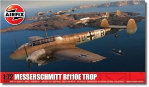 airfix messerschmitt bf110e/e-2 tropical 1:72 wwii german military aviationplastic model kit a03081a