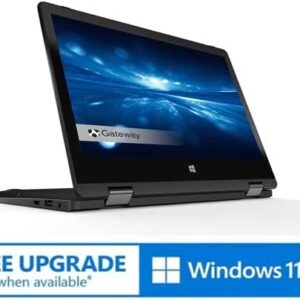 Gateway Newest Touchscreen 11.6 HD 2-in-1 Convertible Laptop in Black Intel N4020 4GB RAM 64GB SSD Mini-HDMI Webcam Hugo Tech Mart Windows 11 S (Renewed)