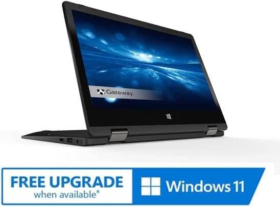 Gateway Newest Touchscreen 11.6 HD 2-in-1 Convertible Laptop in Black Intel N4020 4GB RAM 64GB SSD Mini-HDMI Webcam Hugo Tech Mart Windows 11 S (Renewed)