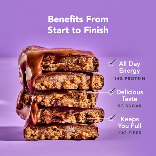 ALOHA Organic Plant Based Protein Bars | Chocolate Caramel Pecan | 12 Count, 1.98oz Bars | Vegan, Low Sugar, Gluten Free, Paleo Friendly, Low Carb, Non-GMO, Stevia Free, Soy Free, No Sugar Alcohol Sweeteners