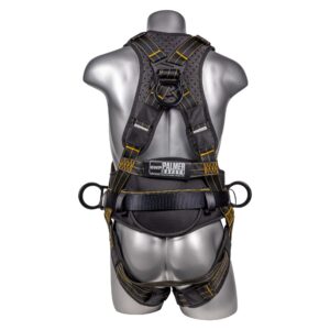 Palmer Safety Fall Protection Construction Safety Harness - QCB Chest and Legs - Aluminum D-Rings - Oil and Dust Resistant - OSHA and ANSI Compliant (Universal)