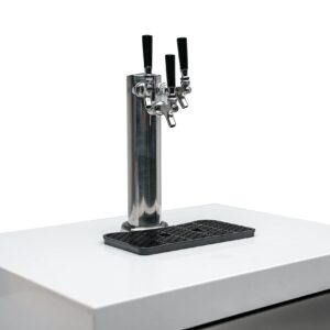 Mont Alpi Bar Series MA-BEVKEG Stainless Steel Outdoor Rated 3 Beer Tap Kegerator Keg Center Dispenser + Beverage Center with Compact Refrigerator + Granite Countertops