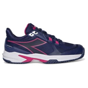 Diadora Women's Trofeo 2 All Ground Pickleball Shoes (Blueprint/Pink Yarrow/White, 8.5)