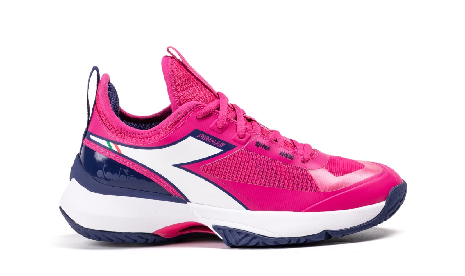 Diadora Women's Finale All Ground Tennis Shoe (Pink Yarrow/White/Blueprint, 7.5)