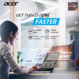 acer 2023 Newest Aspire 5 Slim Laptop, 15.6" Full HD Display, 8GB RAM, 256GB SSD Storage, AMD Ryzen 4-Core Processor, Backlit Keyboard, Fingerprint Login, HDMI, Ethernet Port, Type-C, Windows 11 S