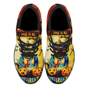 Dare to Be Different Autism Awareness Halloween Shoes for Men Women Running Sneakers Breathable Casual Sport Tennis Shoes Gift for Him Her Black Size 11