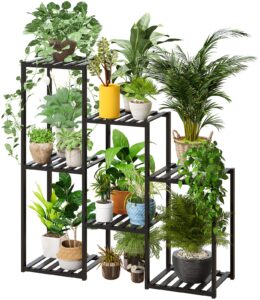 bamboo plant stand indoor plants multiple plant stands wood outdoor tiered plant shelf for multiple plants, 7 potted ladder plant holder table plant pot stand for window garden balcony living room
