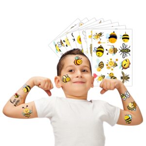 Bee Temporary Tattoos for Kids, Birthday Party Decorations Supplies Party Favors Supper Cute 96PCS Bee Tattoo Sticker Style Gift Ideals for Boys Girls Schools Prizes Themed