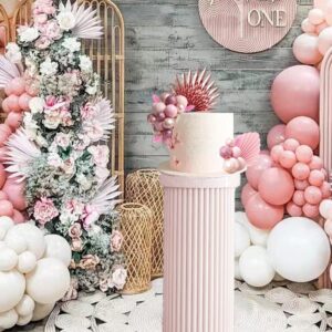 38 PCS Balls Cake Toppers Palm Leaves Cake Decorations for Birthday Wedding Baby Shower Party Supplies Mother's Day (Rose Gold)