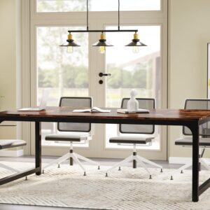 Tribesigns Conference Table, 6FT Meeting Seminar Table Rectangular Meeting Room Table, 78.7L x 39.4W x 30.3H, Rustic Brown/Black