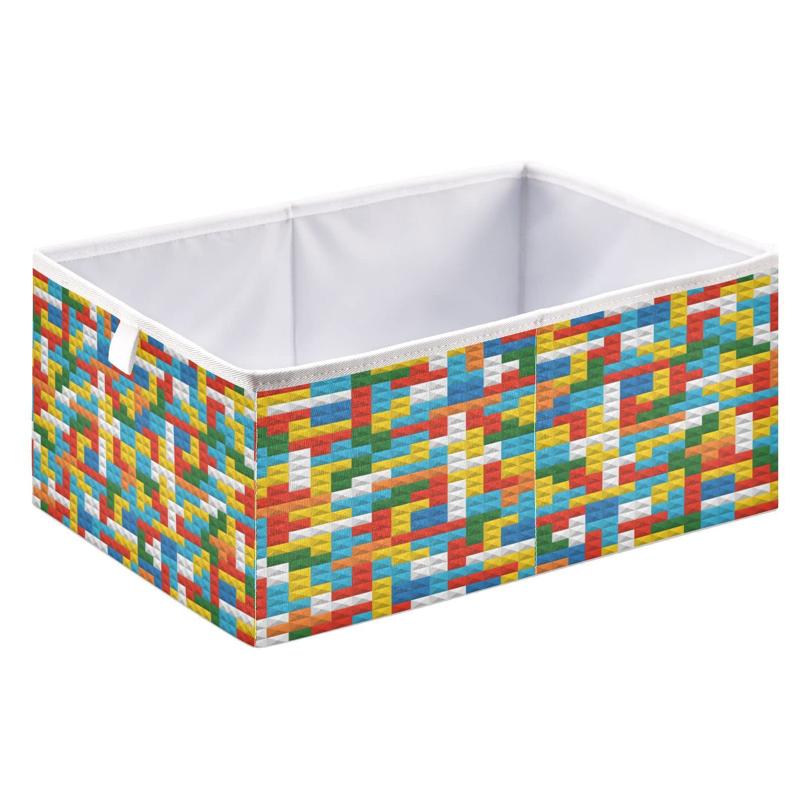 Kigai Building Blocks Storage Bins Cube Foldable Storage Baskets Bin Waterproof Home Organizer with Handles Basket for Toy Nursery Blanket Clothes, 11x11x11 Inch