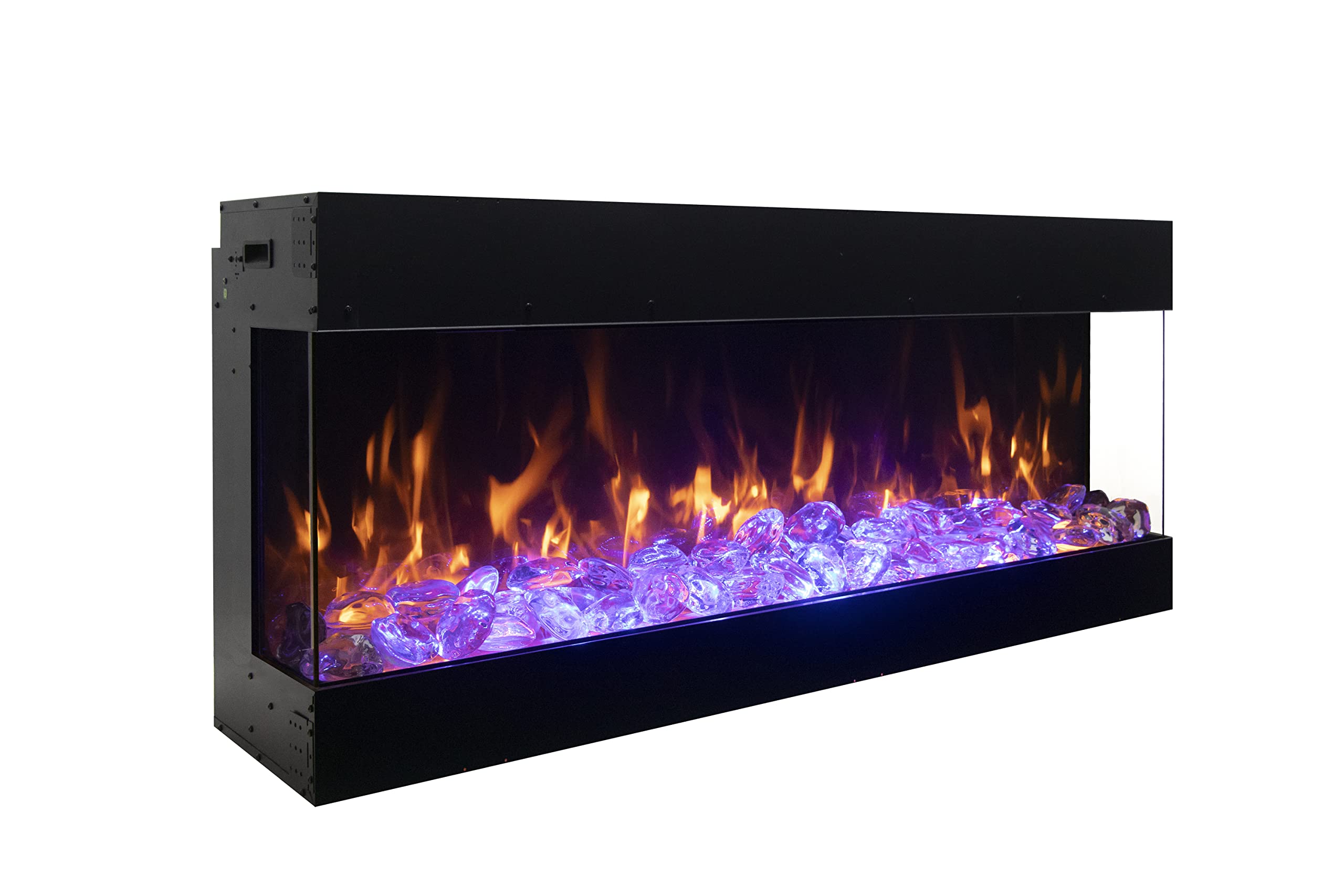 Amantii TRV-75-BESPOKE Tru View Bespoke - 75" Indoor/Outdoor 3 Sided Electric Fireplace, WiFi, Bluetooth, Speaker, and a Selection of Media Options