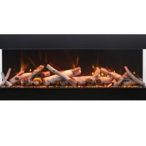 Amantii TRV-75-BESPOKE Tru View Bespoke - 75" Indoor/Outdoor 3 Sided Electric Fireplace, WiFi, Bluetooth, Speaker, and a Selection of Media Options