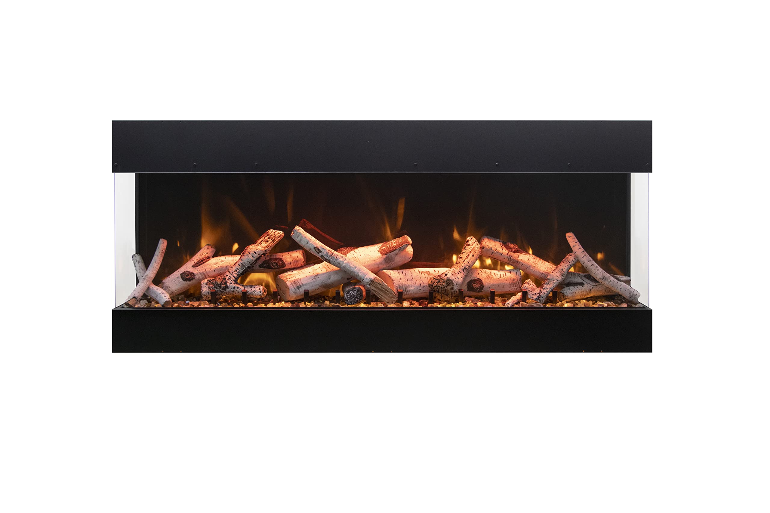 Amantii TRV-75-BESPOKE Tru View Bespoke - 75" Indoor/Outdoor 3 Sided Electric Fireplace, WiFi, Bluetooth, Speaker, and a Selection of Media Options