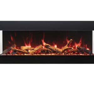 Amantii TRV-75-BESPOKE Tru View Bespoke - 75" Indoor/Outdoor 3 Sided Electric Fireplace, WiFi, Bluetooth, Speaker, and a Selection of Media Options