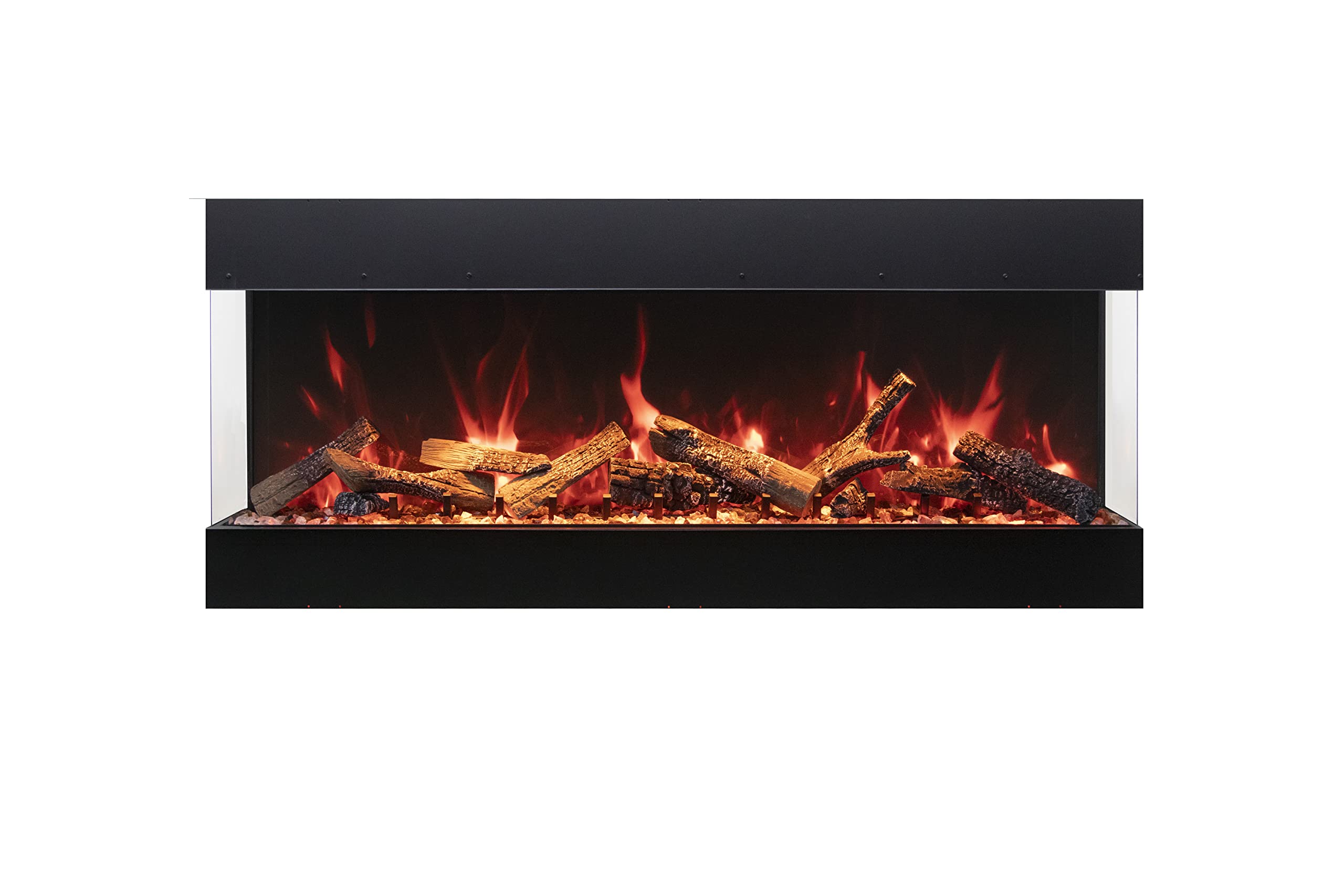 Amantii TRV-75-BESPOKE Tru View Bespoke - 75" Indoor/Outdoor 3 Sided Electric Fireplace, WiFi, Bluetooth, Speaker, and a Selection of Media Options