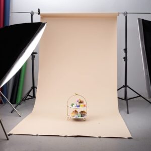 Yizhily Seamless Photogrphy Background Paper, Paper Backdrop Roll for Photoshoot, 53" x16', Ivorine, Egg Nog