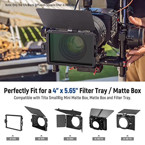 NEEWER 1/4 Black Diffusion Mist Dreamy Effect 4"x5.65" Cinema Square Filter (Rectangular) with HD Optical Glass Compatible with Tilta Compatible with SmallRig Matte Box for Cinematic Photo Videography