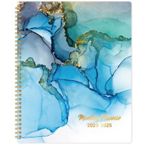 monthly planner/calendar 2023-2025,2023-2025 monthly planner, jul. 2023,jun. 2025, 9x11, 24-month planner with pocket & amp + label + thick paper + monthly tabs + twin-wire binding,teal waterink