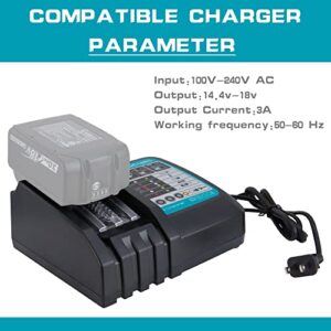 IRONFIST Lithium-Ion Battery Charger 14.4V 18 Volt with LED Screen Replacement for Makita Lithium-Ion Batteries BL1850 BL1840B BL1820 BL1815 BL1860 BL1430 BL1450 BL1830