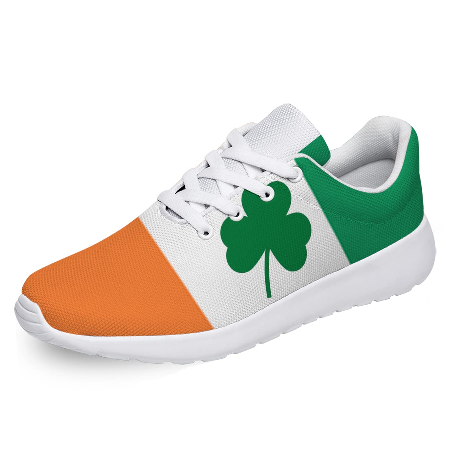 St. Patrick's Day Irish Flag Shamrock Shoes for Men Women Running Sneaker Comfortable Lightweight Tennis Shoes Gifts for Sister,US Size 9.5 Women/8 Men