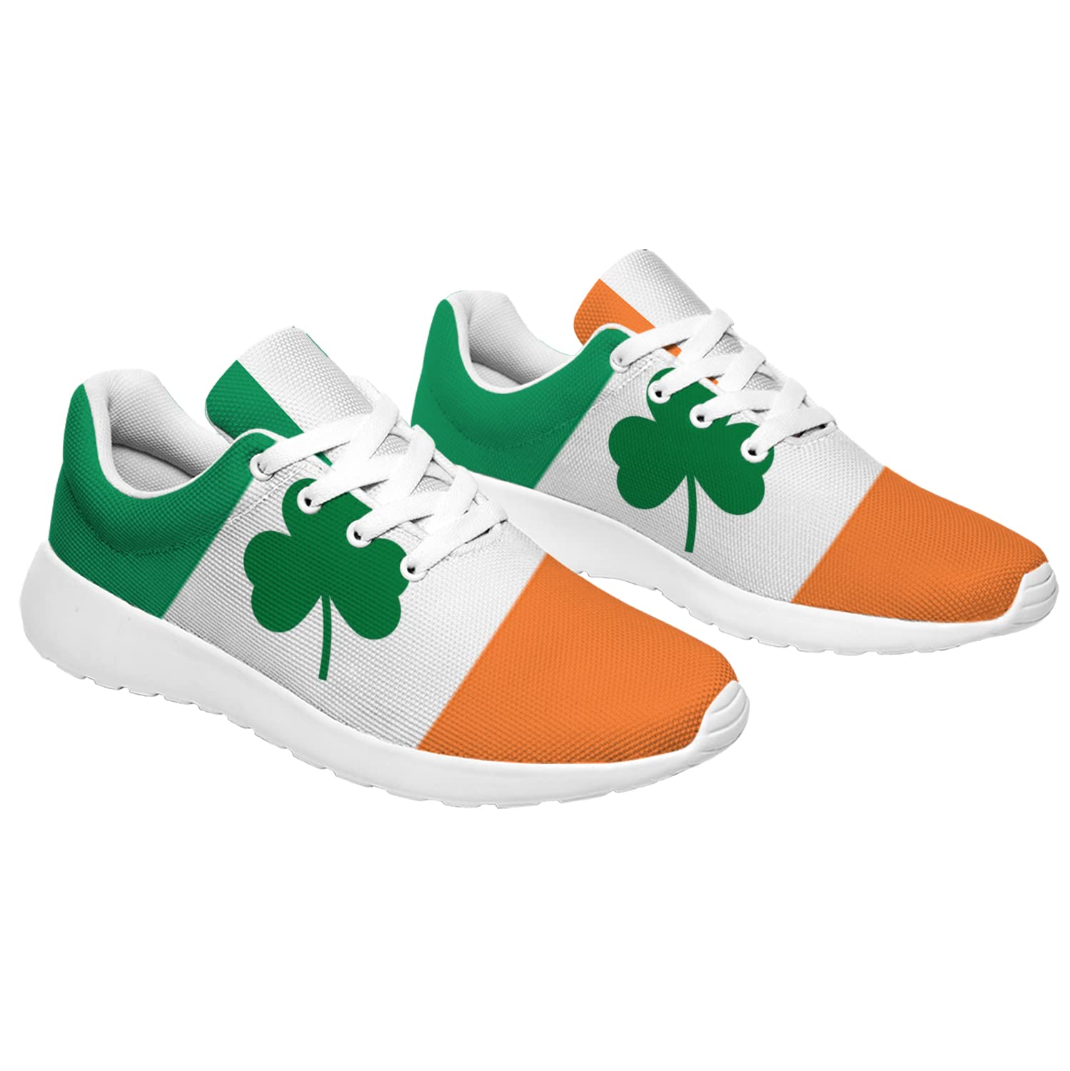 St. Patrick's Day Irish Flag Shamrock Shoes for Men Women Running Sneaker Comfortable Lightweight Tennis Shoes Gifts for Sister,US Size 9.5 Women/8 Men