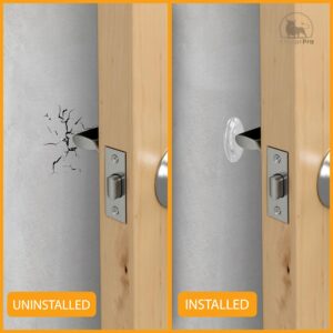 Clear Door Stoppers for Wall 2” (8 Pack) - Wall Protectors from Door Knobs with Strong Adhesive Glue - Shock Absorbent and Discreet Door Bumpers