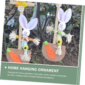 NOLITOY 4 Pcs Easter Decoration Tiger and Bunny DIY Carrots Craft Ornament Easter Bunny Plaque Outdoor Spring Decor House Accessories for Home Easter Decor Supplies Guitar Ornaments Fabric
