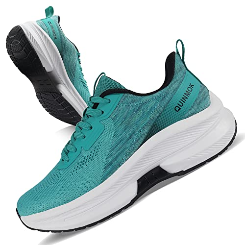 QUINMOK Womens Walking Tennis Running Shoes Slip On Cushion Light Casual Sneakers for Gym Travel Work Shoes