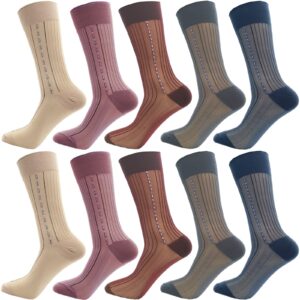 nanxson 5/10 pairs men's ultra thin socks sheer casual sock dress socks (10 pairs x new random color-28)