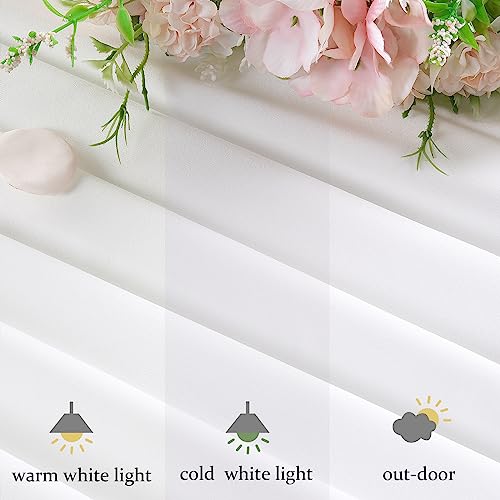 White Backdrop Curtains 5ft x 10ft Photo Photography Background Wrinkle Free Polyester Fabric 2 Panels Drapes for Parties Wedding Baby Shower Birthday Home Party Decor