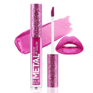 boobeen metallic liquid lipsticks matte lips lipstick pearl glitter lip gloss high pigment long lasting nonstick lip glaze makeup for women and girls (c-06)