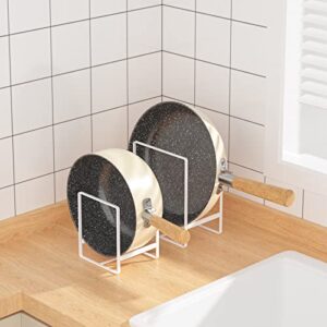 Hikinlichi Large Plate Holders Organizers White 2 Pack Upright Cabinet Dish Drying Racks Metal Plate Dish Organizers Racks Stands for Countertop and Cupboard 7.87in. x 6.29in. x 4.52in.