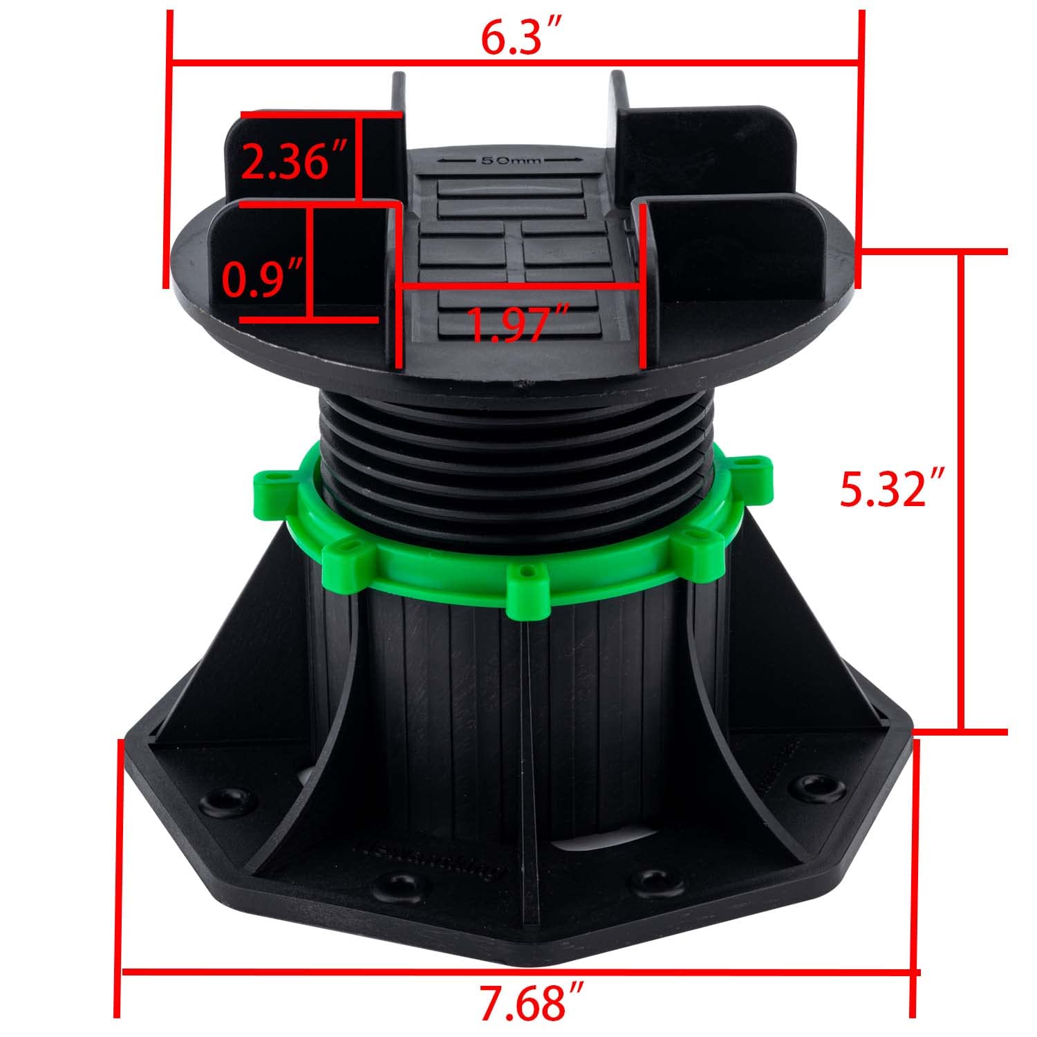 PHLKJL Adjustable Plastic Pedestal Paver,Floor Slate Support Floor Lift,Deck Support Floor Raising (Bilateral keel Card Slot)