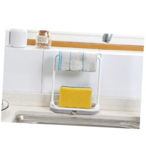 Sink Drying Dual- Dish Organizer Dishcloth for Soap Removable Rack Plastic and Sponge Cloth Brush Rackgrey Rag Storage Kitchen Stands with Countertop Holder Grey