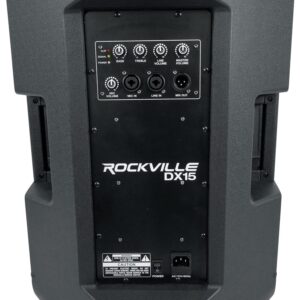 Rockville DX15 15" Class D 2000w PRO Powered Active DJ PA Speaker 500w RMS! Loud,Black