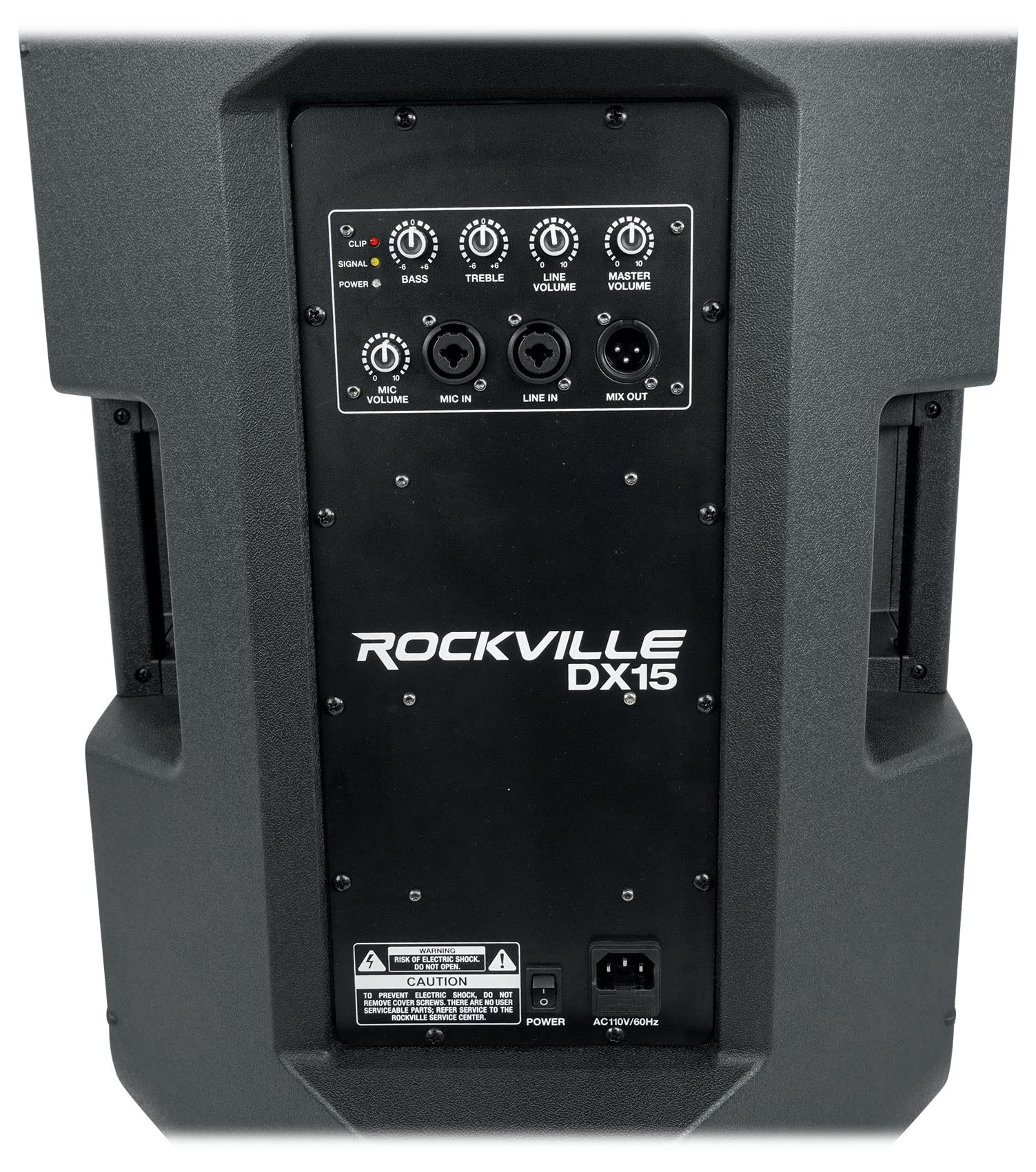 Rockville DX15 15" Class D 2000w PRO Powered Active DJ PA Speaker 500w RMS! Loud,Black