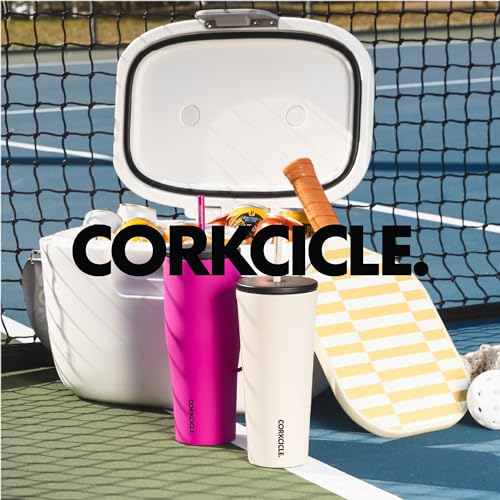 Corkcicle Cold Cup Insulated Tumbler with Lid and Straw, Sun-Soaked Lilac, 24 oz – Reusable Water Bottle Keeps Beverages Cold for 12hrs, Hot 5hrs – Cupholder Friendly Tumbler, Lid for Flexible Sipping