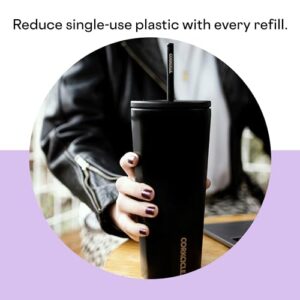 Corkcicle Cold Cup Insulated Tumbler with Lid and Straw, Sun-Soaked Lilac, 24 oz – Reusable Water Bottle Keeps Beverages Cold for 12hrs, Hot 5hrs – Cupholder Friendly Tumbler, Lid for Flexible Sipping