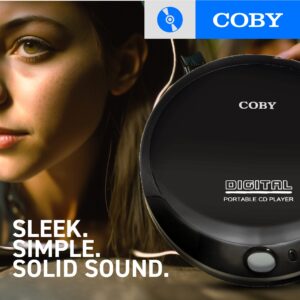 Coby Portable CD Player with Foldable Headphones, 60-Sec Anti-Skip Compact Disc Player with Headset Bundle for Travel or Home Use