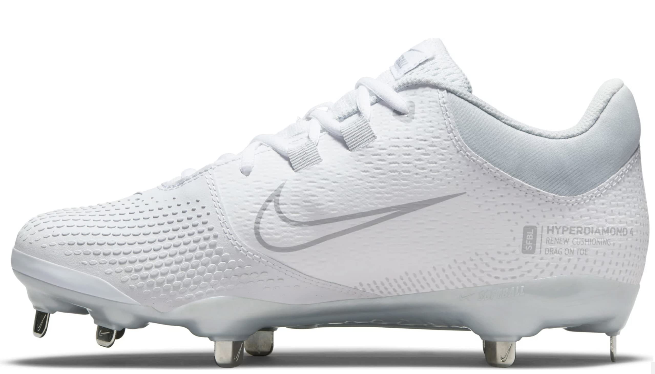 Nike Hyperdiamond 4 Pro Women's Softball Cleat SZ 8 White/Grey