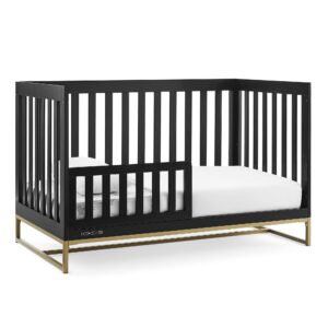 Delta Children Jade 4-in-1 Convertible Crib - Greenguard Gold Certified, Ebony/Bronze