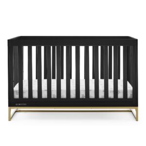 Delta Children Jade 4-in-1 Convertible Crib - Greenguard Gold Certified, Ebony/Bronze