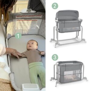 Ingenuity Dream Hero Starlight 3-in-1 Co-Sleeping Bassinet and Crib - Lume (Grey), Unisex, Newborn to 12 Months