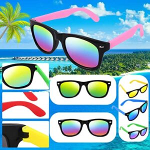 Kids Sunglasses Bulk,24 Pack Sunglasses Kids Party Favor for Kids Age 4-8-12, Neon Sunglasses with UV400 Protection Pool Party Toys, Goody Bag Stuffers, Summer Toys for Boys and Girls.