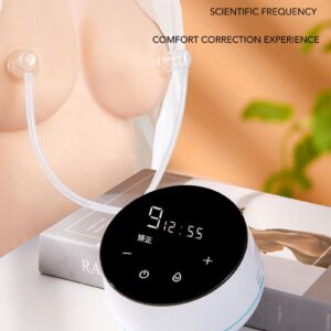 Electric Nipple Corrector for Flat or Inverted Nipples Rechargeable Flat Short Nipple Puller with LED Display and 6 Nipple Covers for Women