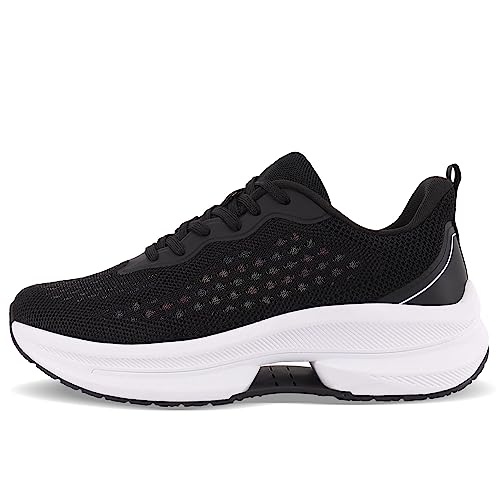 TM WILL Womens Walking Shoes Non Slip Running Sneakers Fashion Comfort Tennis Athletic Casual Shoes for Work Nursing Food Service Black 9