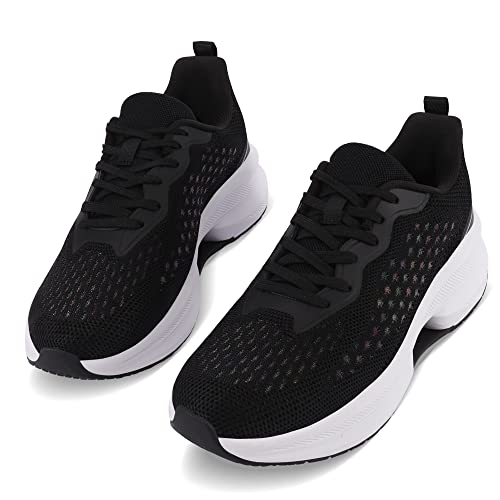 TM WILL Womens Walking Shoes Non Slip Running Sneakers Fashion Comfort Tennis Athletic Casual Shoes for Work Nursing Food Service Black 9