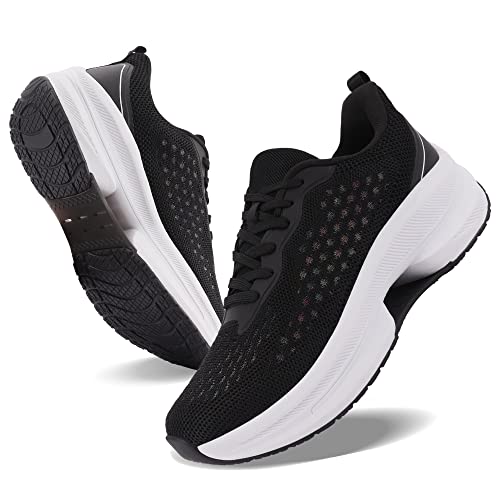 TM WILL Womens Walking Shoes Non Slip Running Sneakers Fashion Comfort Tennis Athletic Casual Shoes for Work Nursing Food Service Black 9